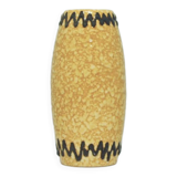 vintage mottled ochre yellow and brown zigzag vase West Germany