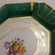 Art Deco floral iridescent cake dish in Limoges porcelain