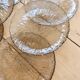 6 vintage dessert plates in smoked glass – Floral relief petal effect