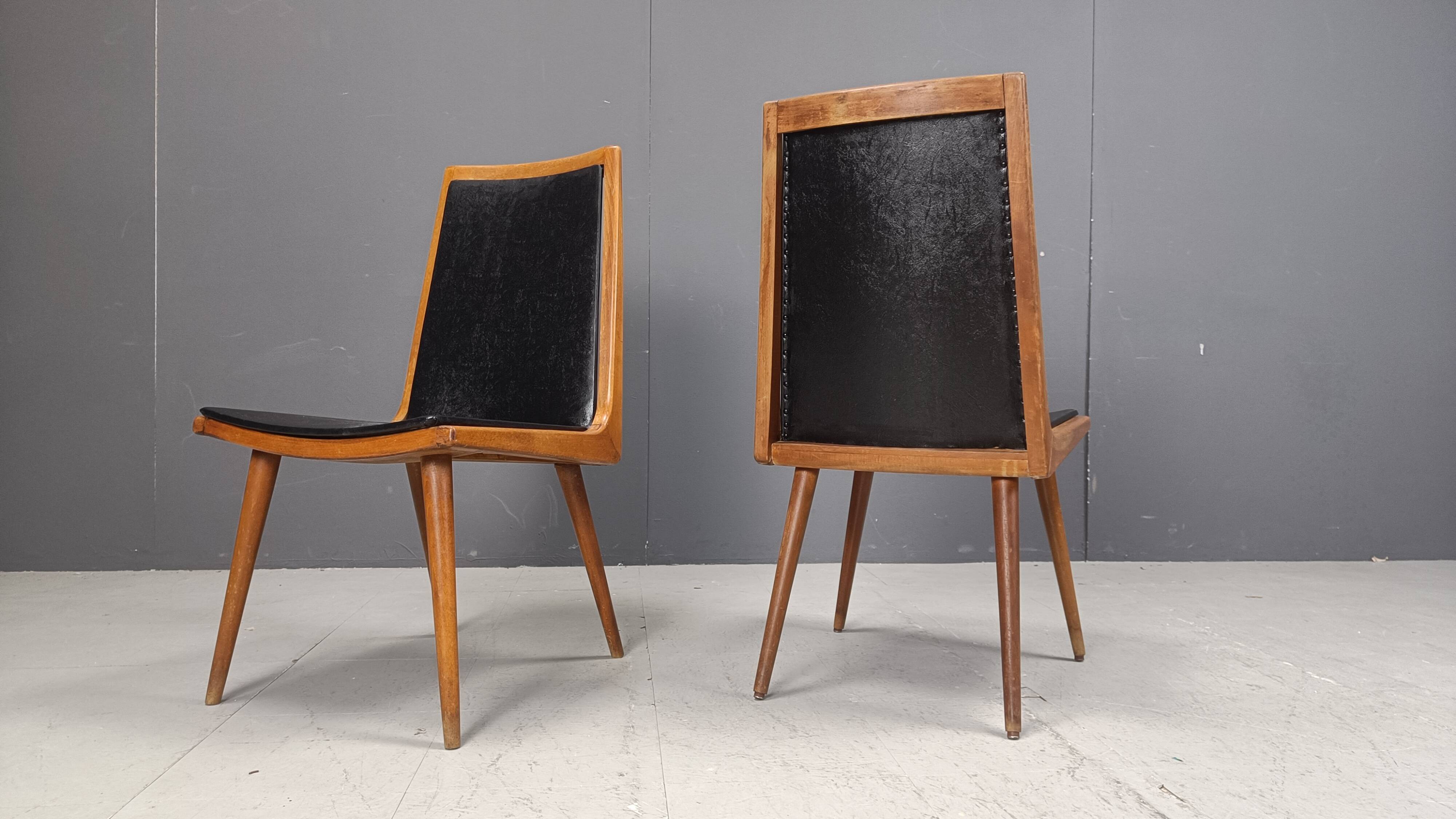 Mid century italian dining chairs, set of 6 - 1950s