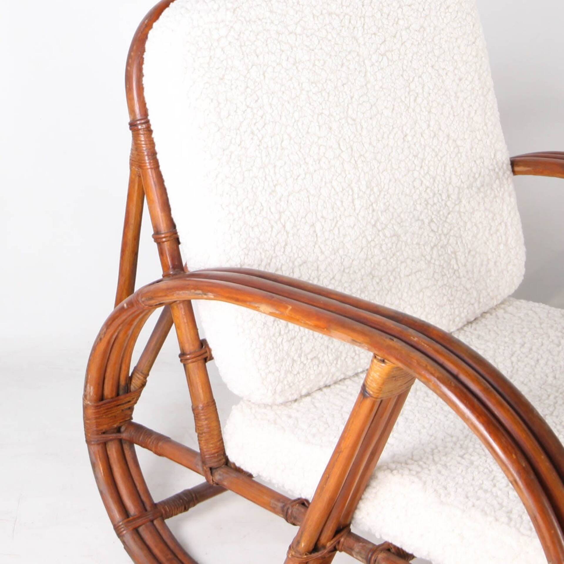 Paire de fauteuils en rotin « bretzels »