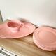 Lot of pink tableware "Faience de Salins" made in France