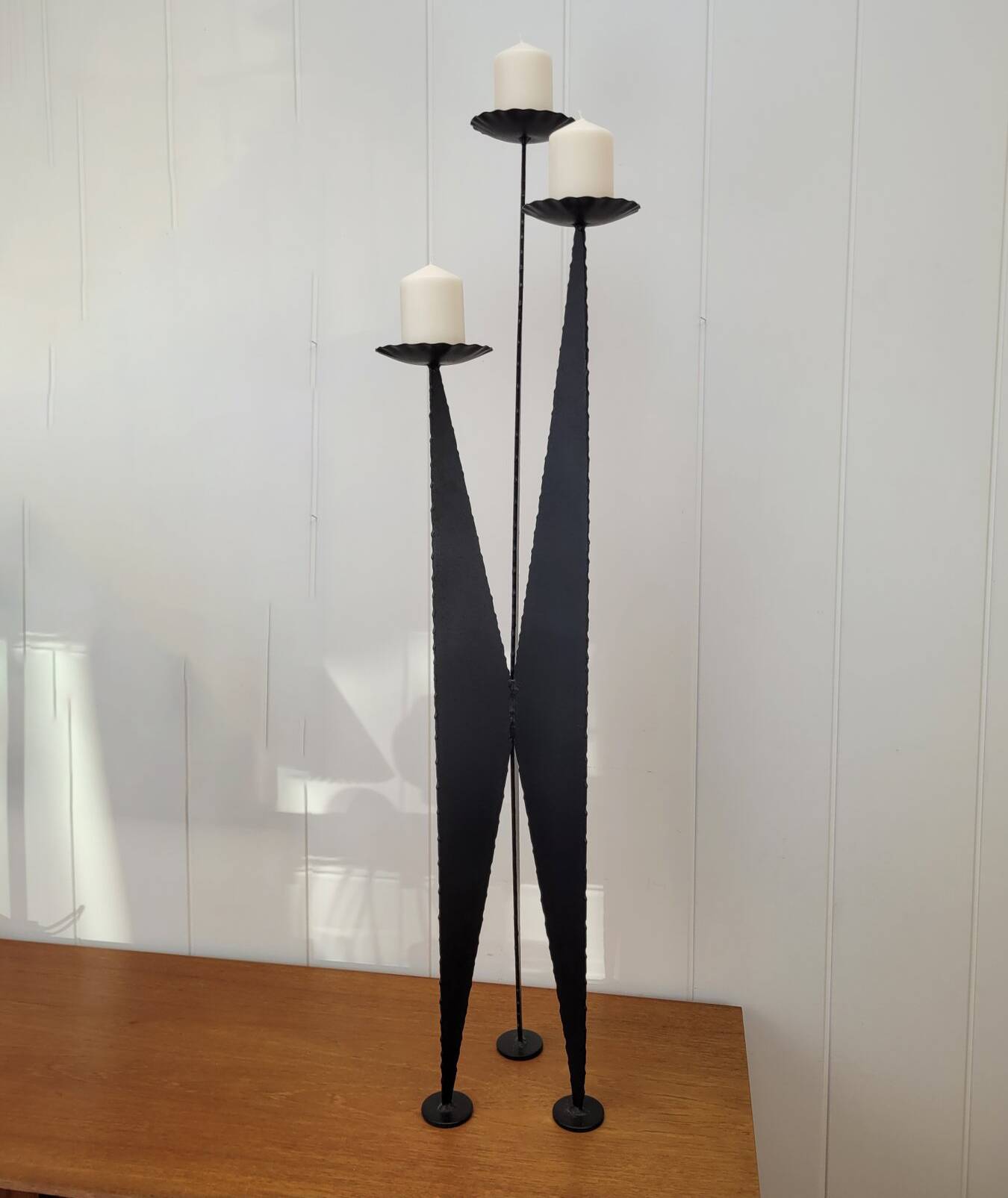 Large Vintage Brutalist Chandelier • Wrought Iron • XXL • 1950