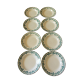 Lot 8 hollow plates Terre de Fert vert Fleurs Argenton Saint Amand
