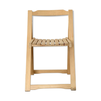 Chaise pliante bois clair vintage