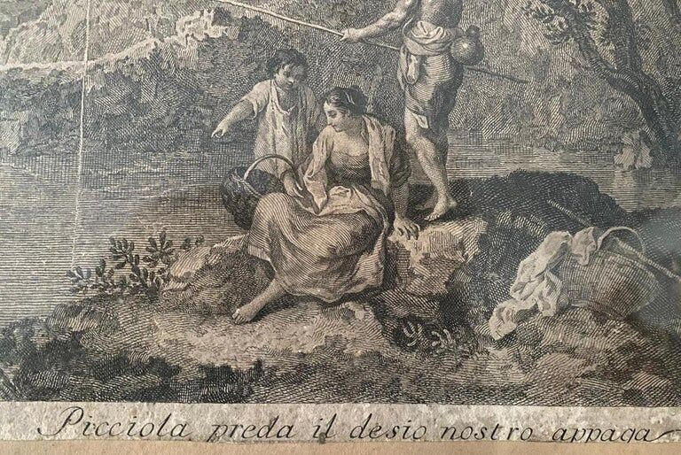 Francesco Zuccarelli, fishing scene, engraving, eighteenth century