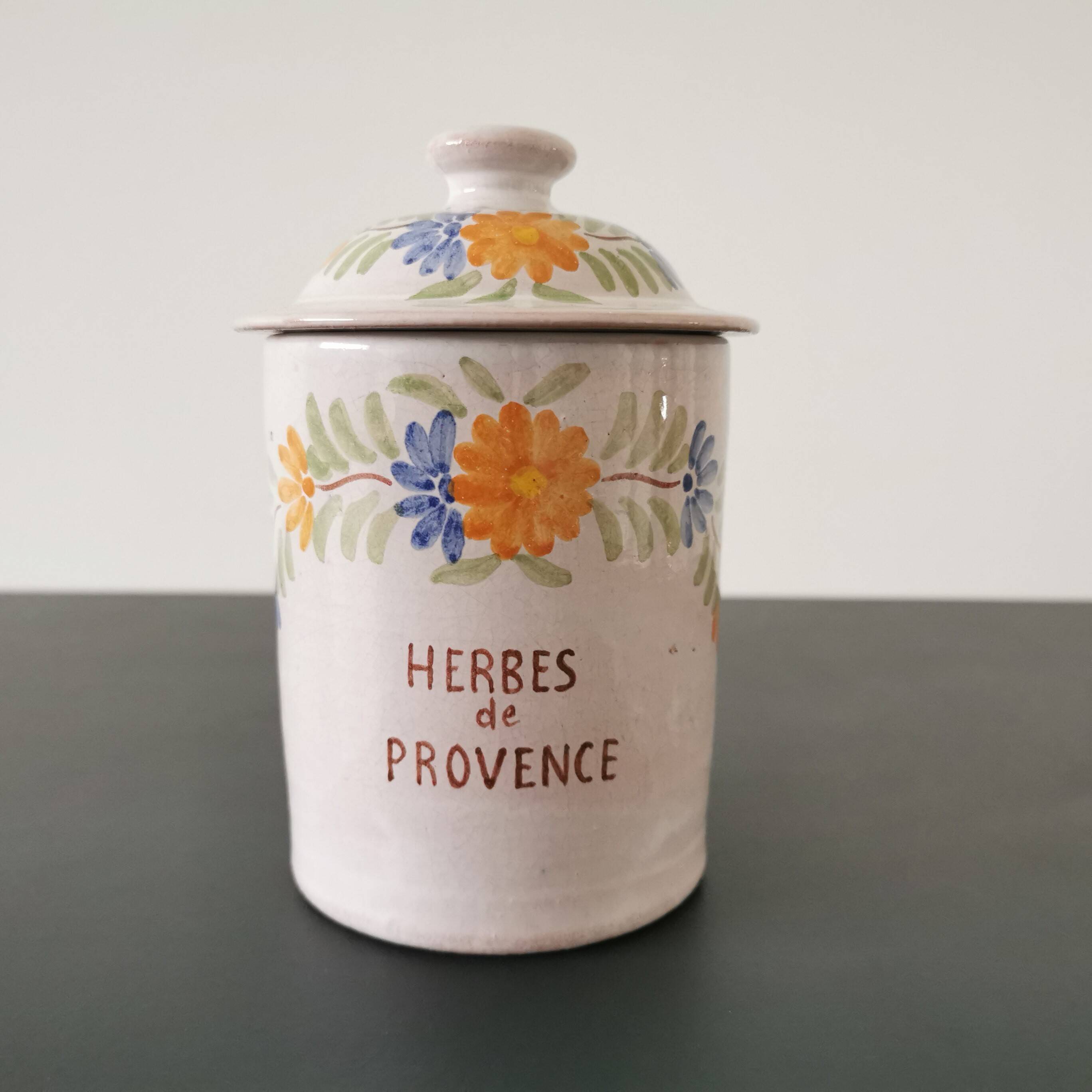 Herbe de Provence earthenware spice pot