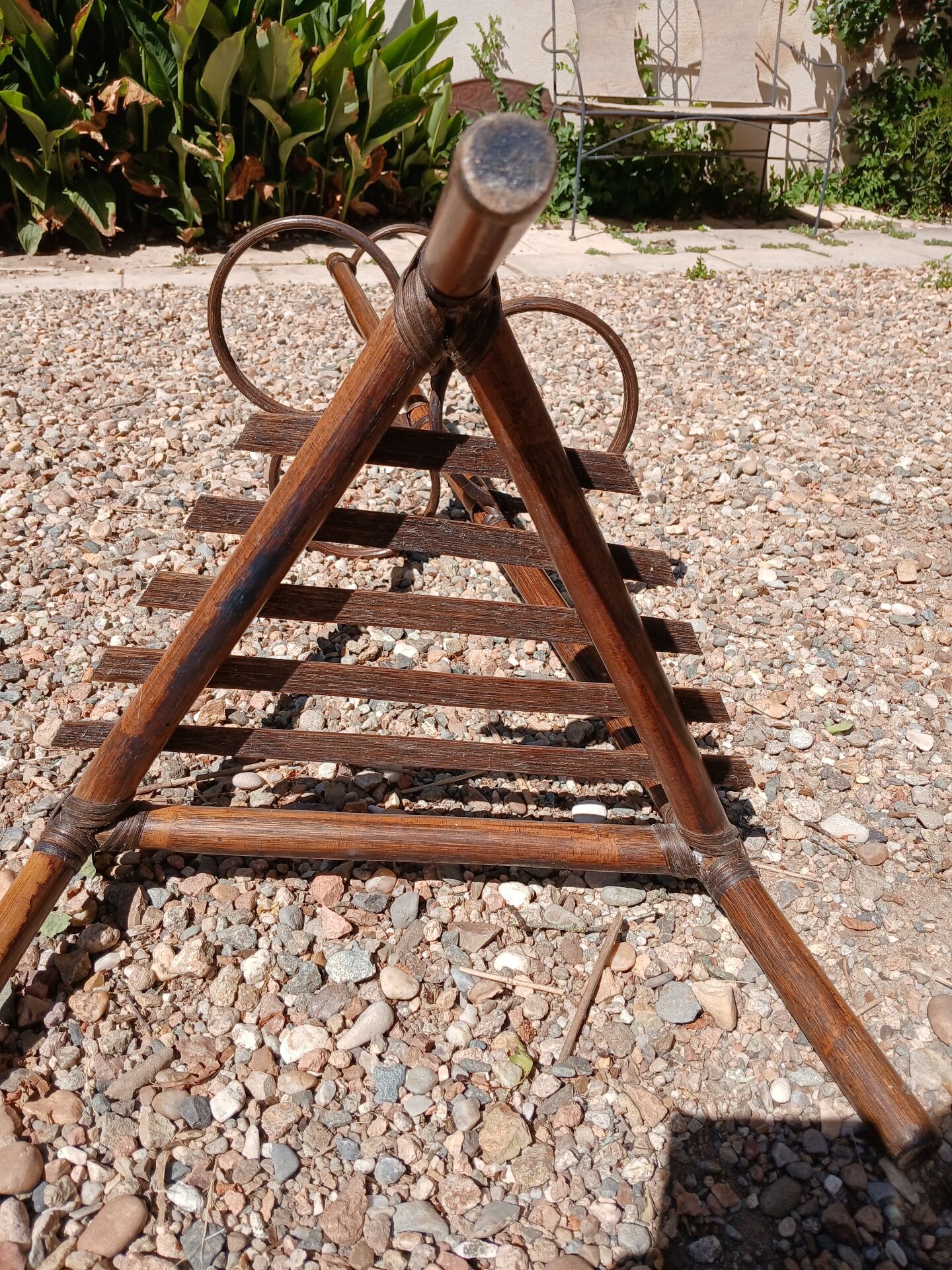 Large vintage bamboo plant stand