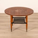 Vintage 60's table in wood and brass italian design