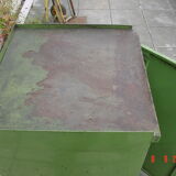 Green industrial metal cabinet