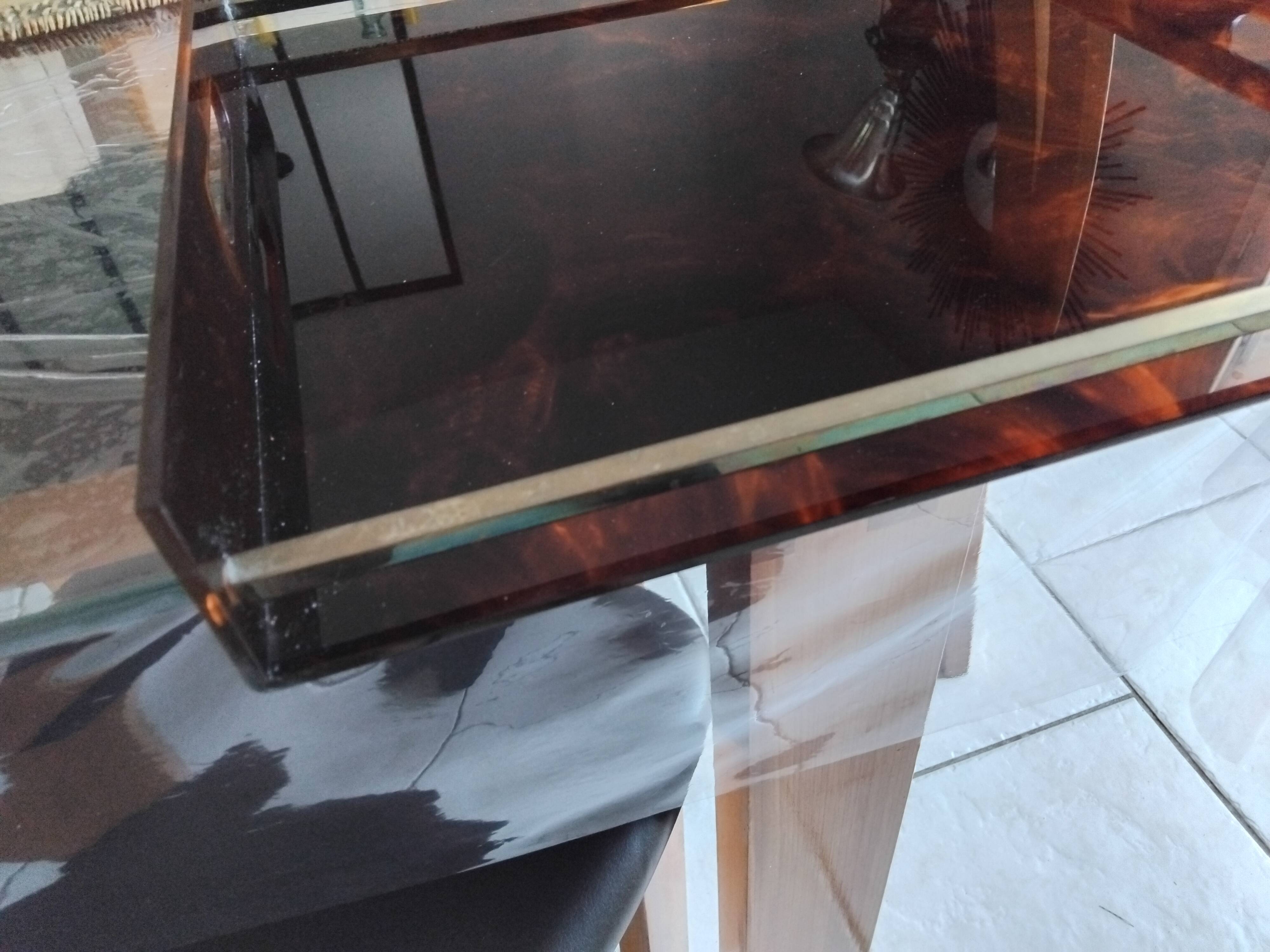 Vintage maison mercier tray in tortoiseshell lucite