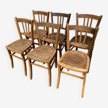 Set de 6 chaises bistrot dépareillées