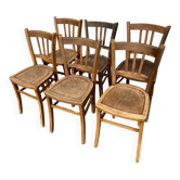 Set of 6 mismatched bistro chairs
