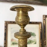 Antique brass candle holder 28 cm