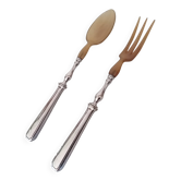 Couverts à salade, Alfénide Christofle, modèle Tosca, corne et métal argent