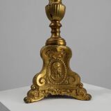 Large Provincial Copper Church Candlestick, France, ca. 1900