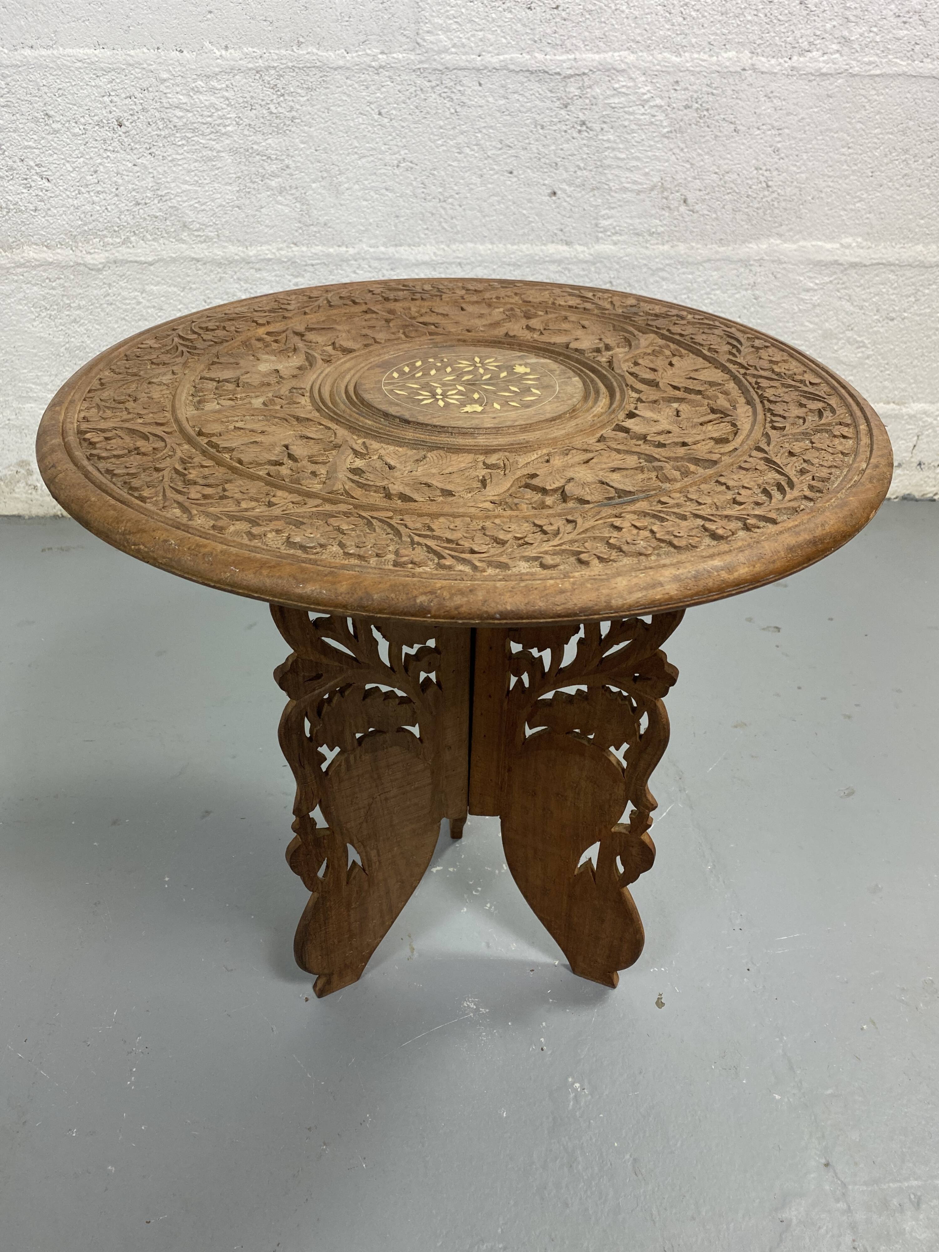 Anglo-Indian carved side table