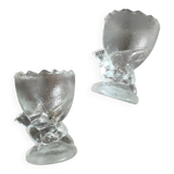 Pressed glass egg cup set