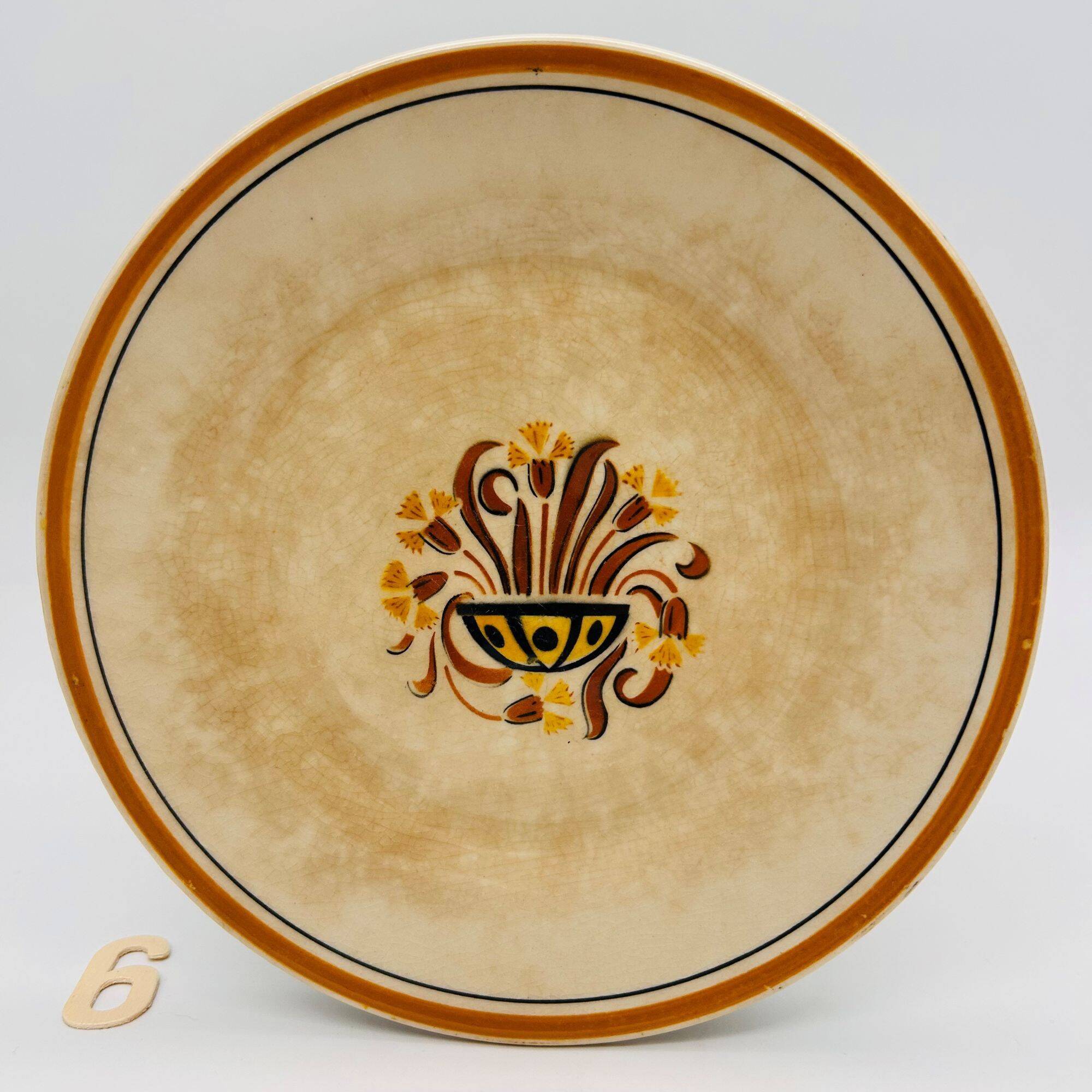 6 dessert plates, Creil and Montereau – Pansy model.