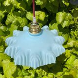 Lustre vintage opaline bleu
