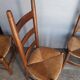 4 modernist chairs design wood and straw era 1960/70