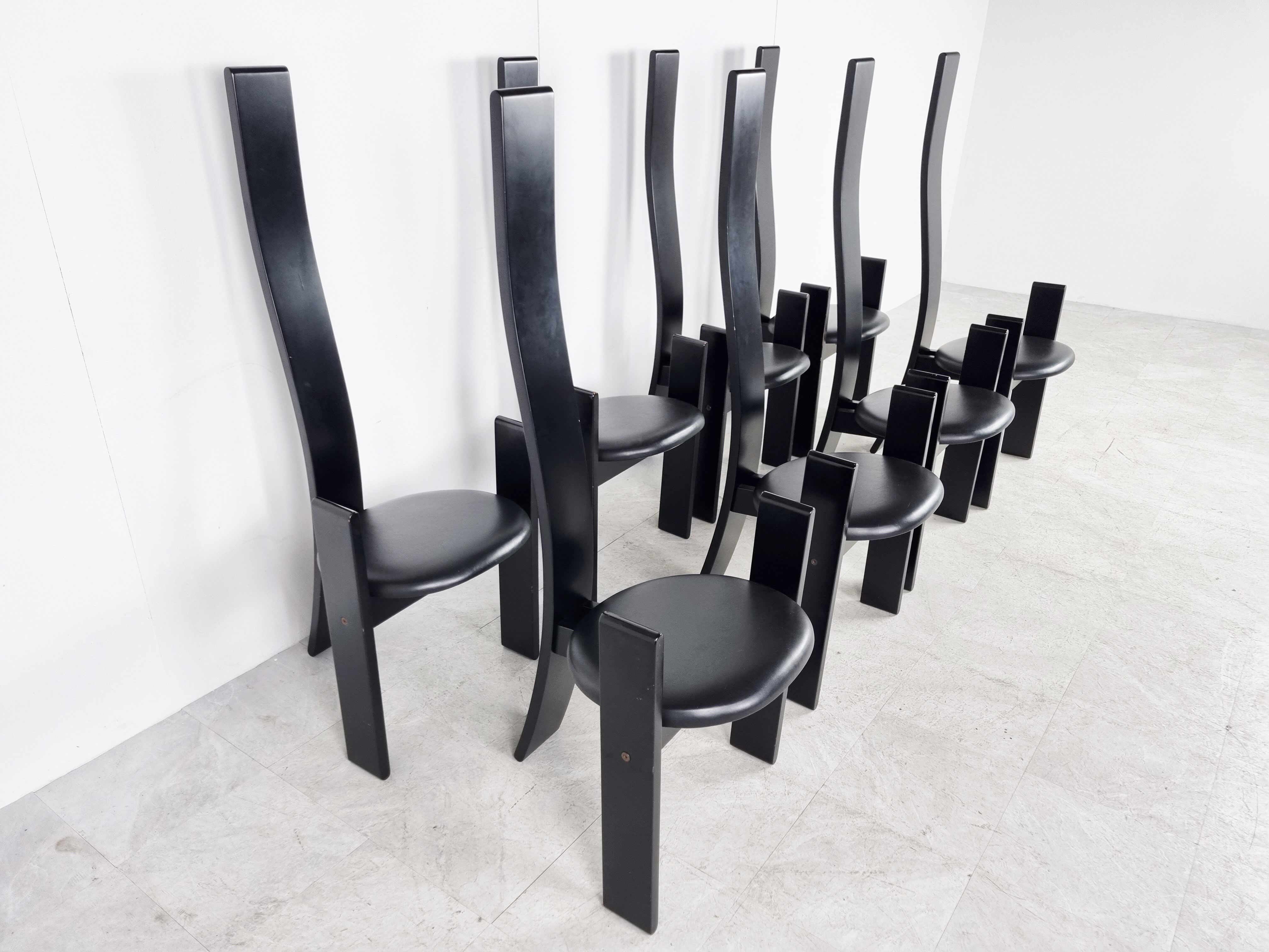 Golem chairs by Vico Magistretti, set of 8, 1970s