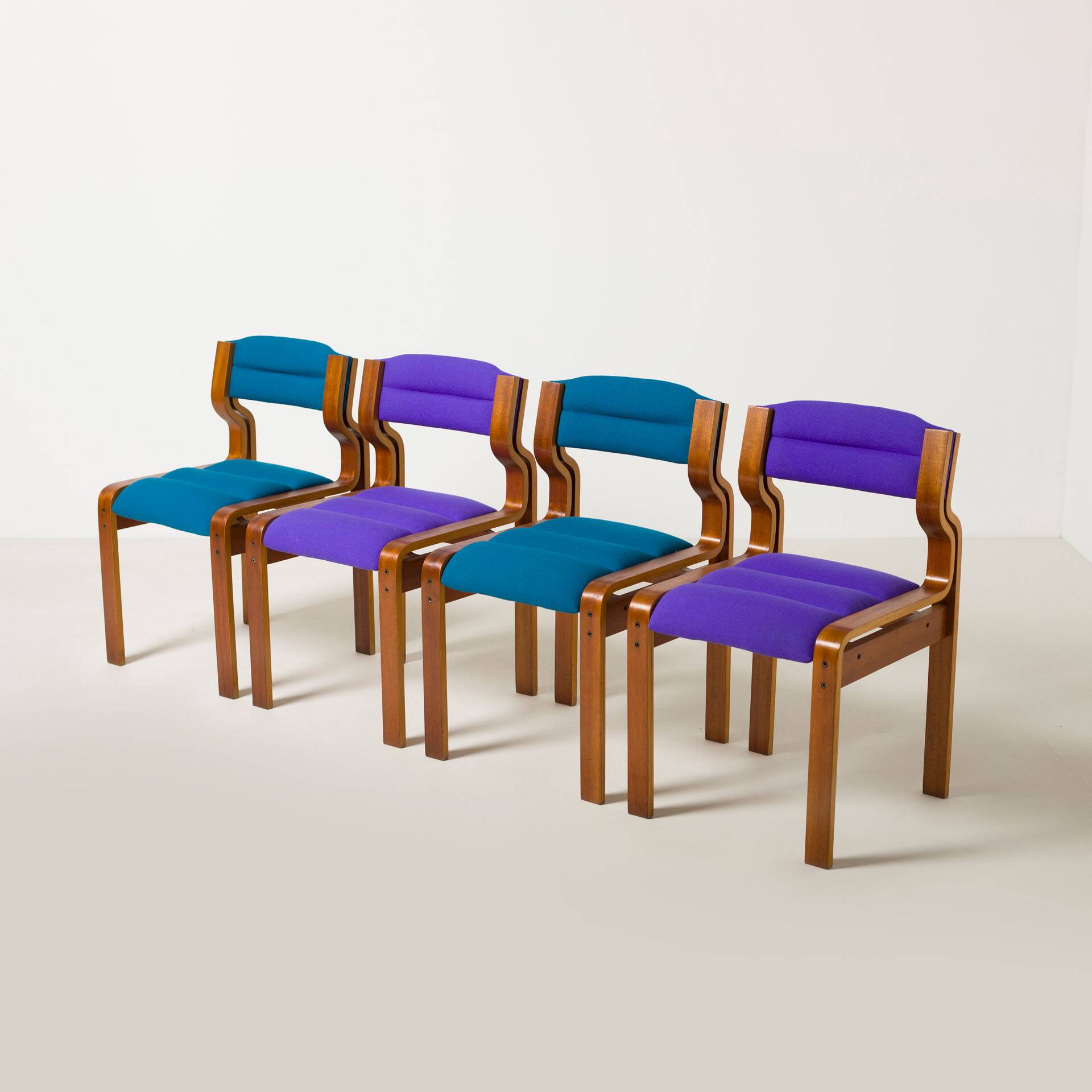 Set of 4 dining chairs by Jan Bocan / Zbynek Hrivnac / Ludvik Volak, 1970s.