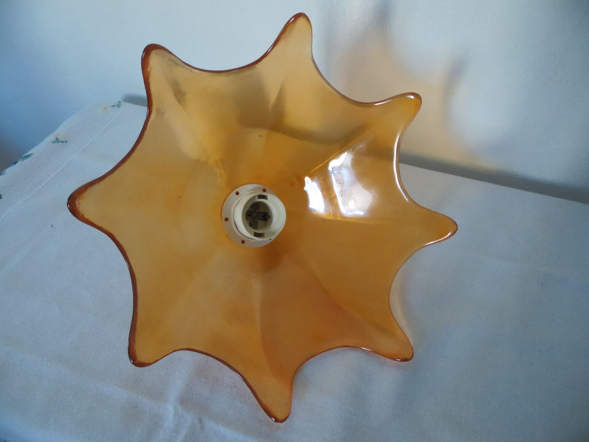 Suspension star orange glass