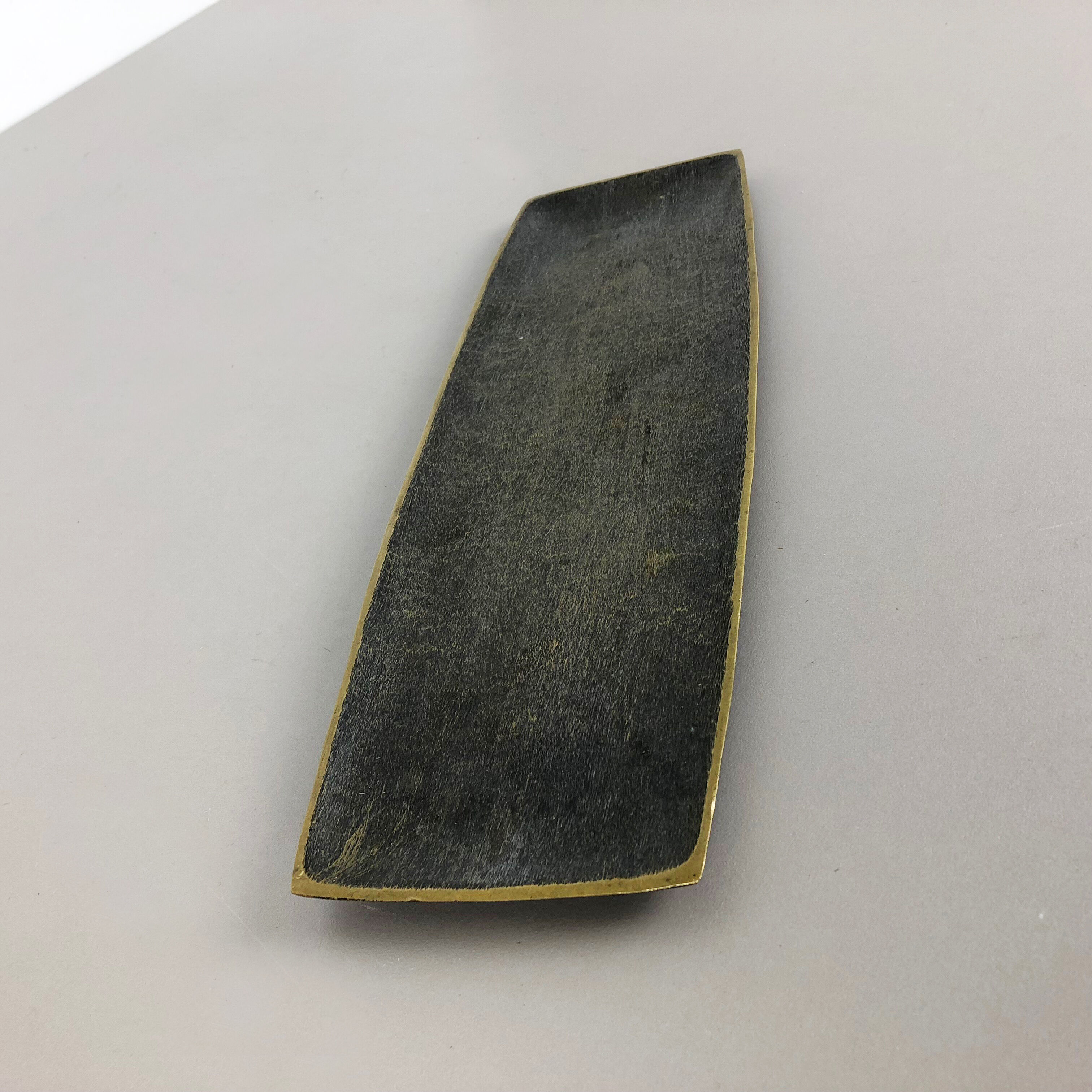 Heavy Large Brass Shell Plate Desk Element Hagenauer Era, Austria, 1950s