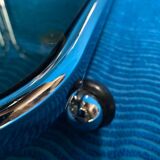 Vintage 1970 rectangular chrome oval profile rolling dessert trolley 2