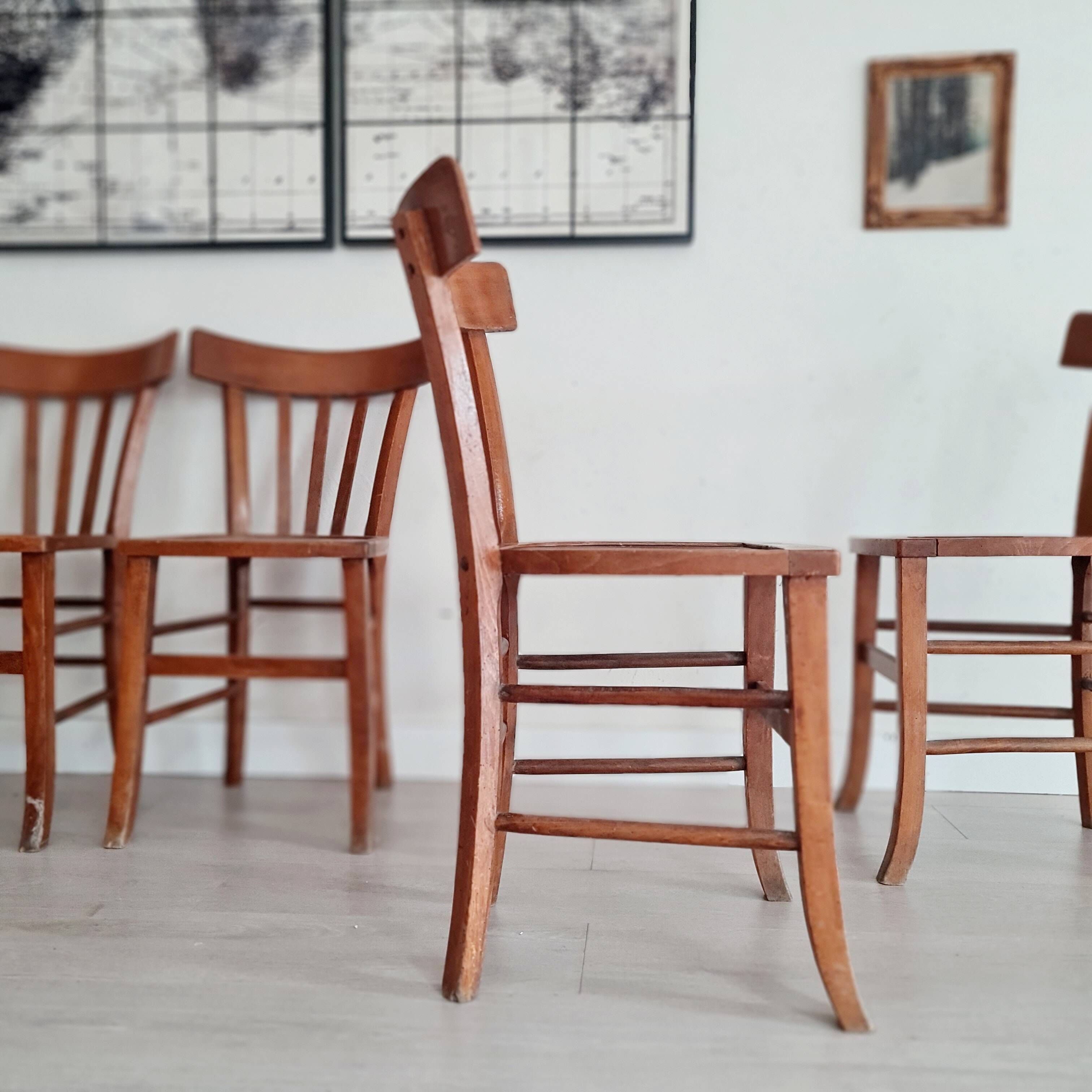 4 bistro chairs, 1940s