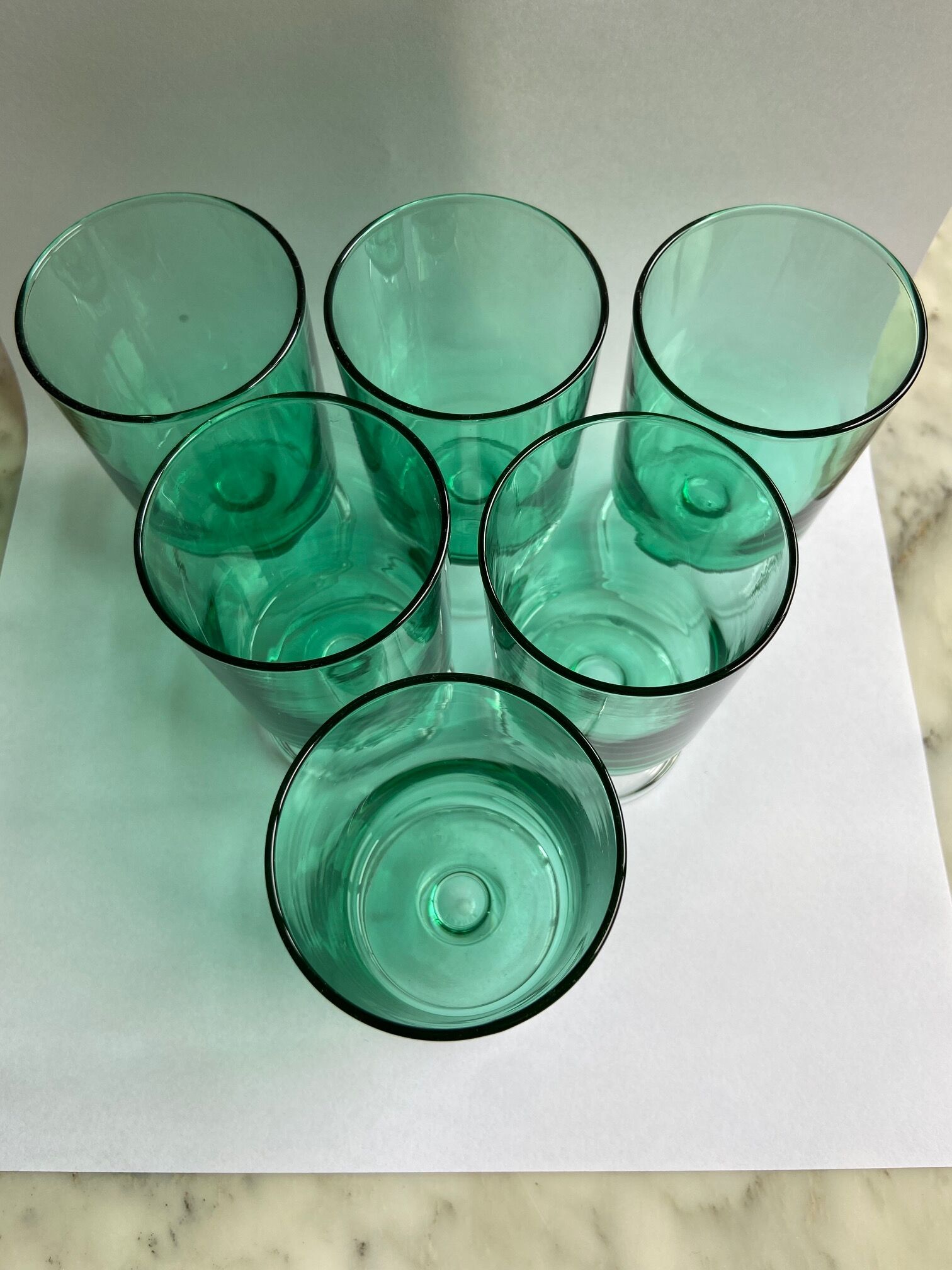 Set of 6 mint green glasses