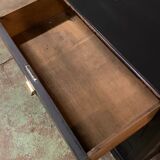 Old black patinated chest of drwers