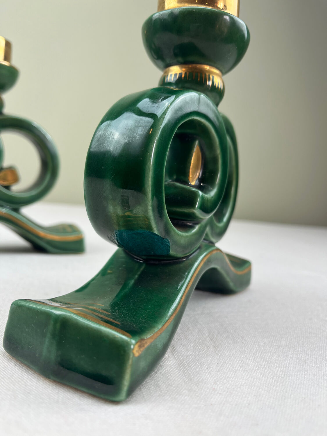 Ceramic candle holders from the 1950s