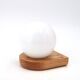 Wall light in pine wood with opaque white glass globe, 1980s