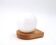 Wall light in pine wood with opaque white glass globe, 1980s