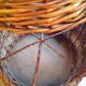 Old vintage bottle rack wicker basket