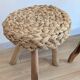 Pair of brutalist tripod stools attributed to Audoux & Minet.