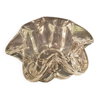 Corolla-shaped ashtray and pocket tray, Vannes Le Chatel crystal (A 240)