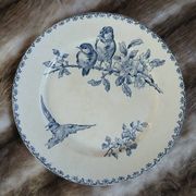 20 mismatched antique flat plates in ironstone