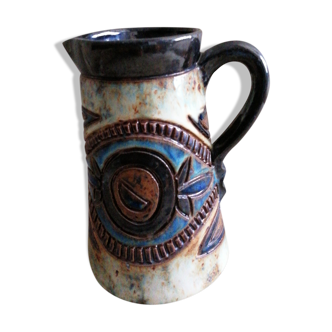 Glazed pottery pitcher