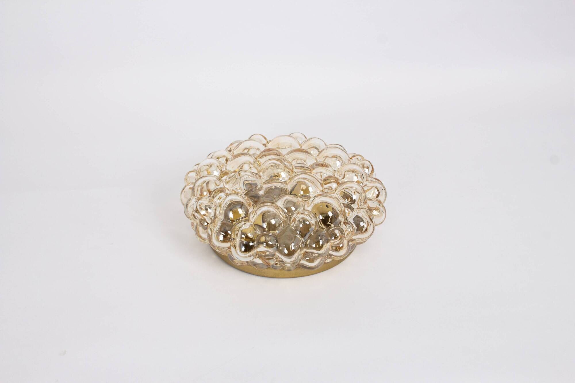 1 of 3 Large Amber Bubble Glass Sconce by Helena Tynell, Limburg, Germany