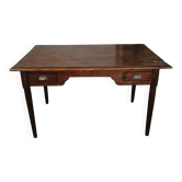 Bureau chêne, 2 tiroirs.
