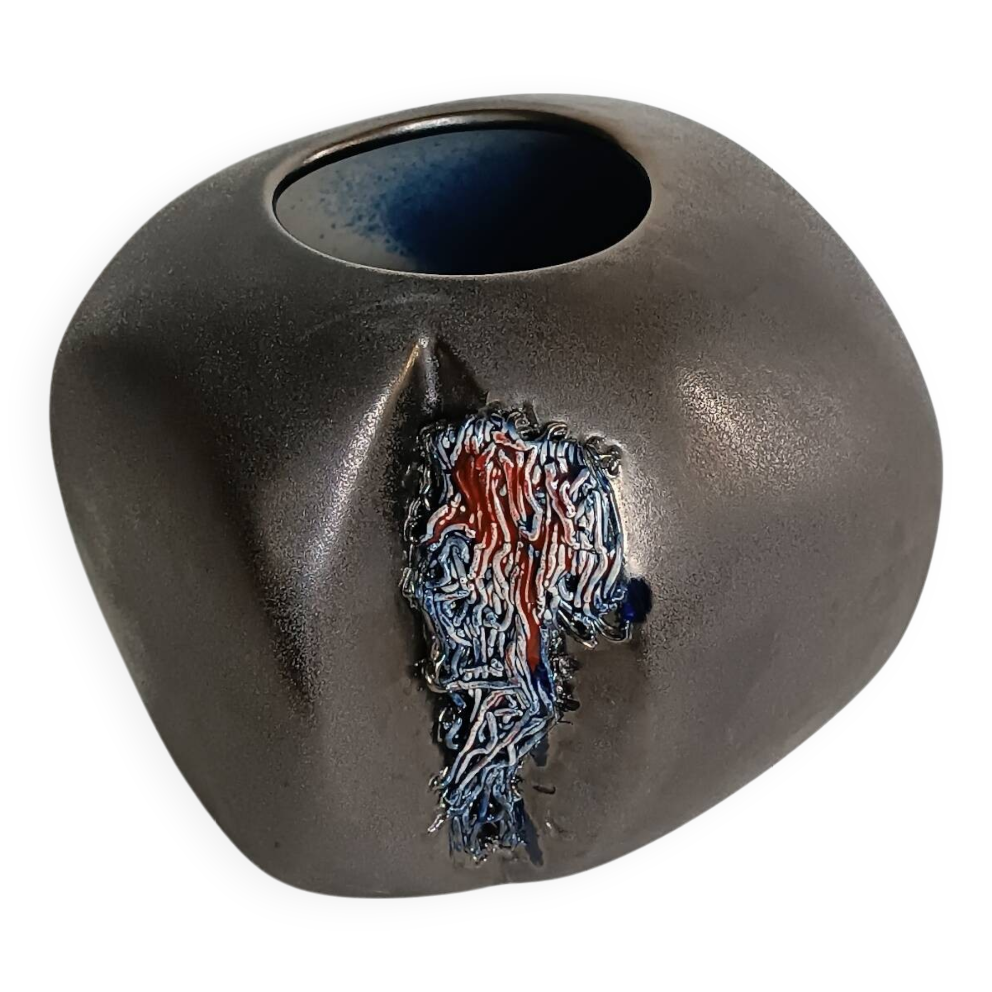 Max Idlas ceramic vase and colored concretions