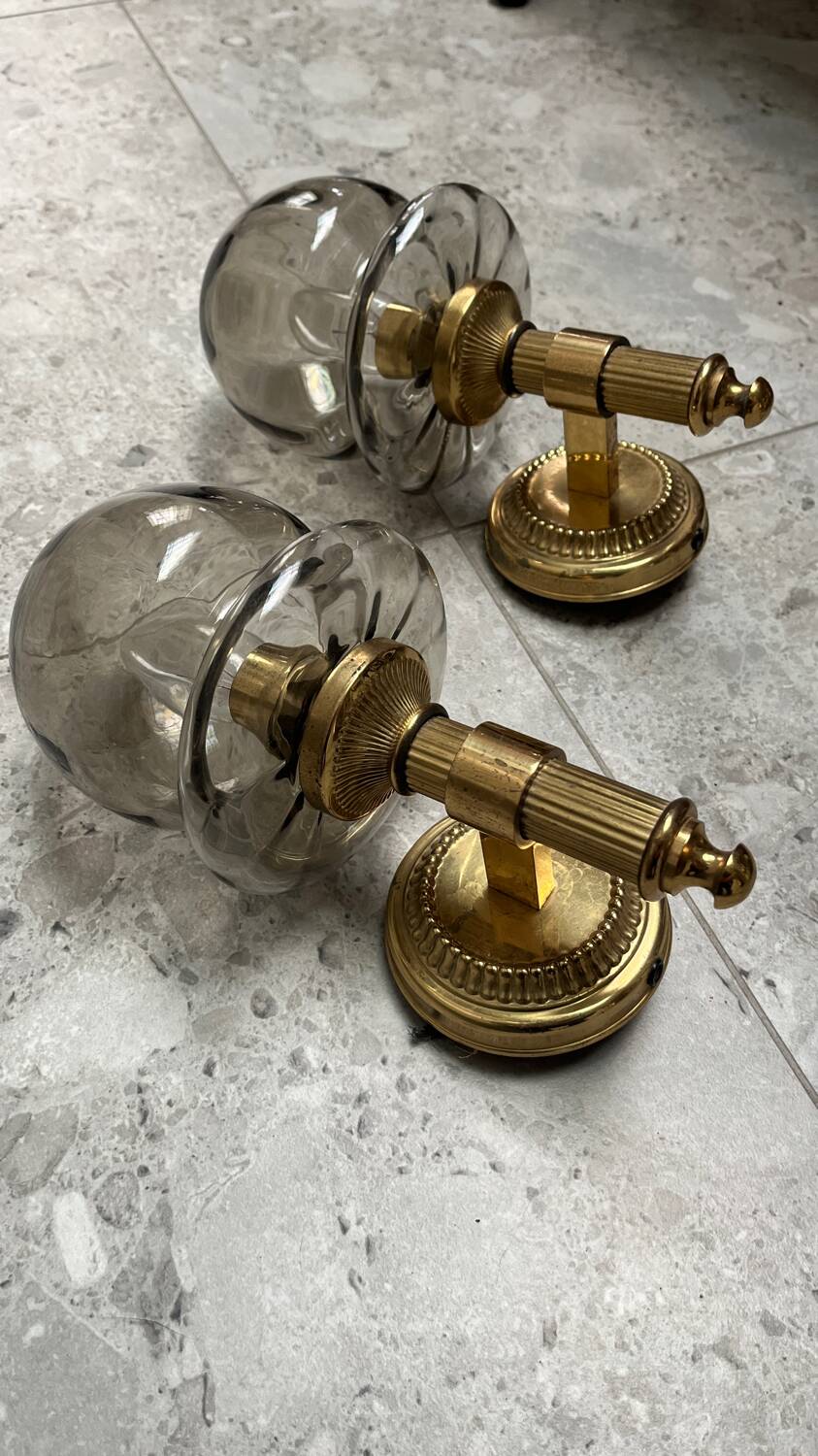 Pair of brass wall lights