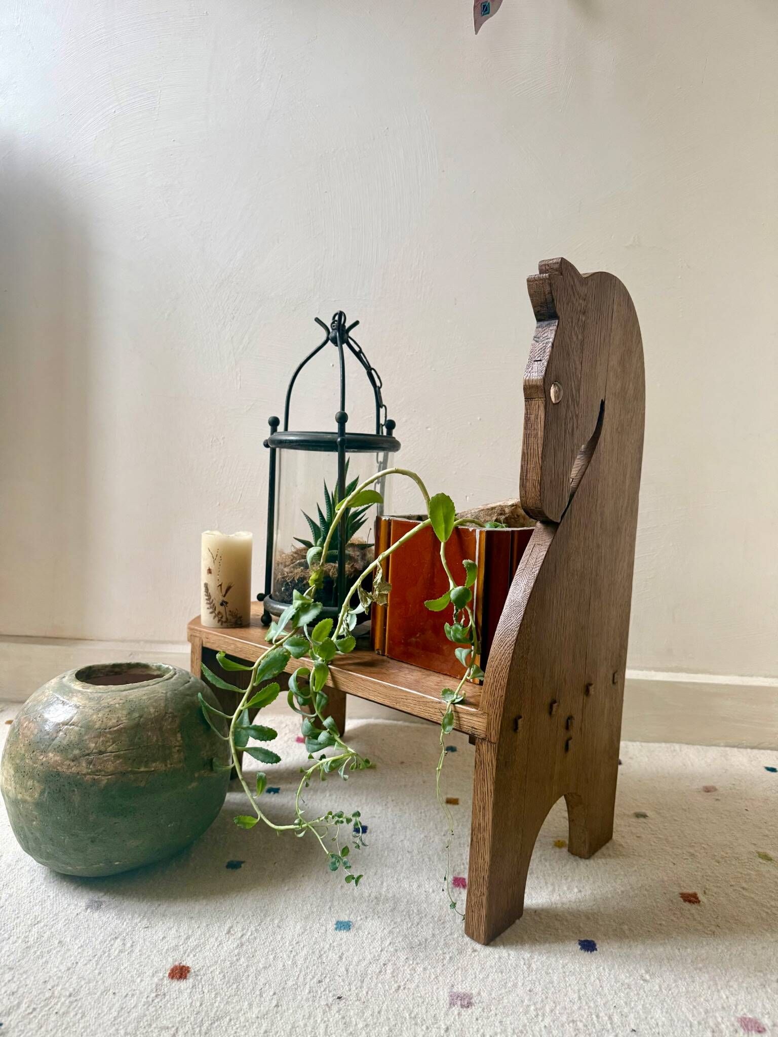 Wooden bench/ door/ small farmhouse plant bench