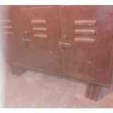 Furniture with metal lockers.