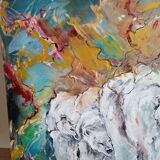 Painting 145cm Acrylic on panel surrealism white bear