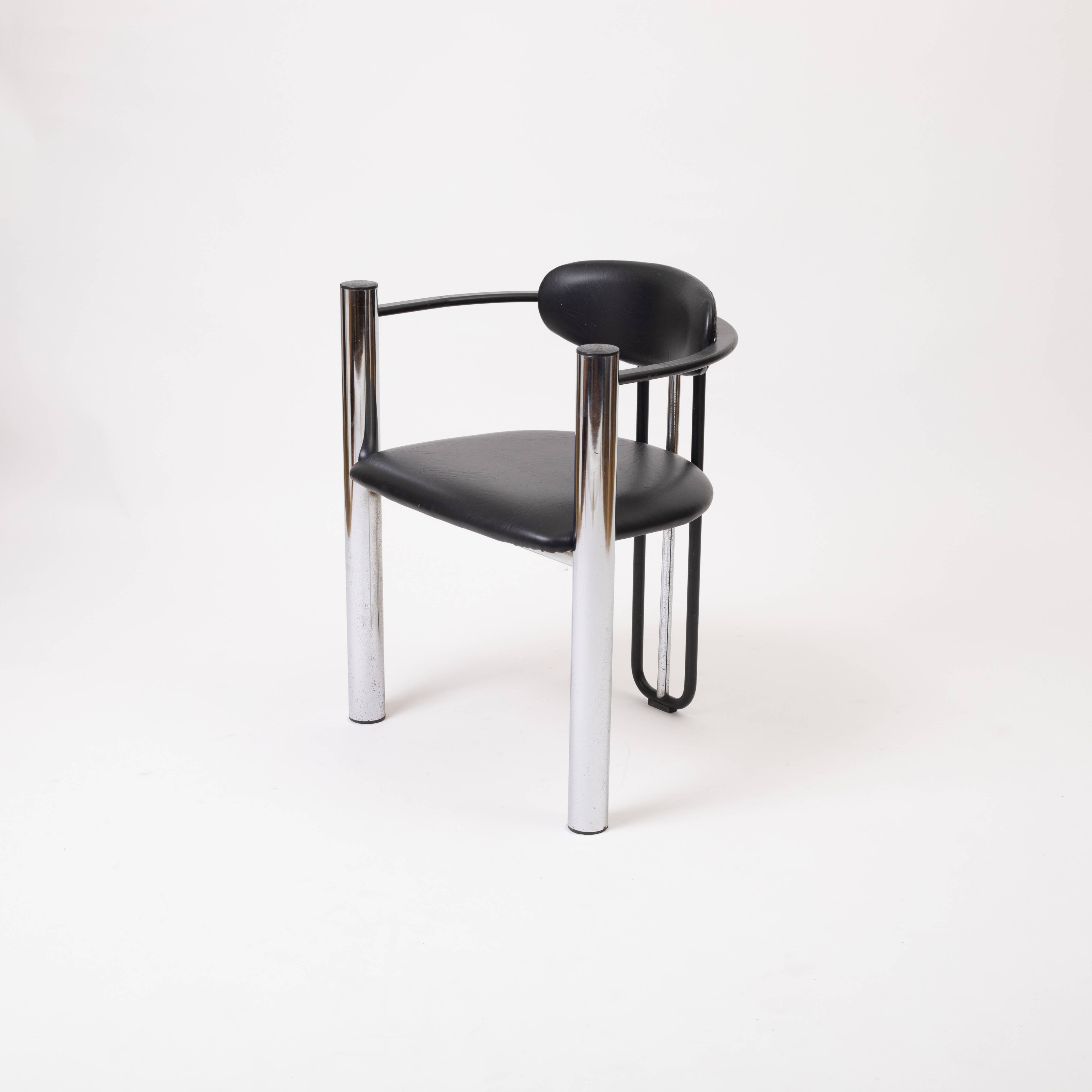 Unique postmodern chome armchair, Czechoslovakia, 1970s