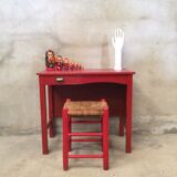 Wooden desk vintage red